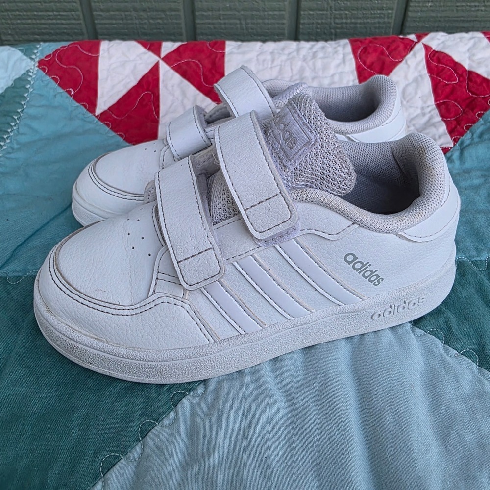 Adidas Kids Breaknet Hook and Loop White Sneakers FZ0088 Size 10K